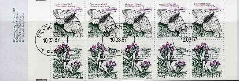 Booklet - Sweden 1987 Threatened Species of Meadows 21k booklet complete with first day cancels, SG SB396