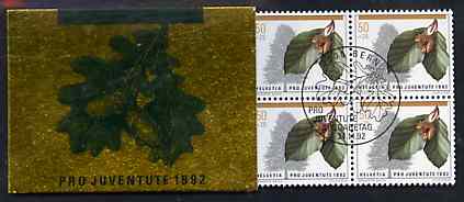 Booklet - Switzerland 1992 Pro Juventute 8f50 booklet complete with first day commemorative cancels, SG JSB42