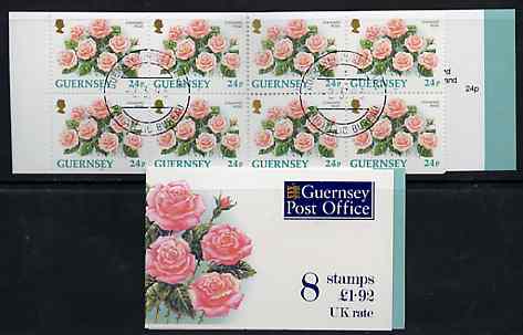 Booklet - Guernsey 1993 Flowers £1.92 booklet (without bar code) complete with first day cancels, SG SB50