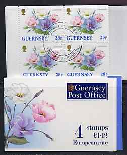 Booklet - Guernsey 1993 Flowers £1.12 booklet complete with first day cancels, SG SB48