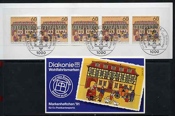 Booklet - Germany - West 1991 Büdingen Post Station 4m50 booklet complete with commemorative cancels (contains SG 2416 x 5)