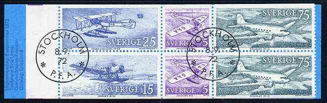 Booklet - Sweden 1972 Swedish Mailplanes 2k booklet complete with first day cancels, SG SB275