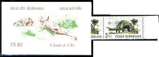 Booklet - Czech Republic 1994 Prehistoric Animals 15kc booklet complete and fine containing pane of 5 x Mi 42
