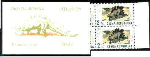 Booklet - Czech Republic 1994 Prehistoric Animals 20kc booklet complete and fine containing pane of 10 x Mi 41