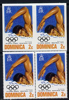 Dominica 1976 Olympic Games 2c (Swimming) imperf pair unmounted mint,plus normal pair, as SG 517