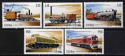 Cuba 1977 Locomotives complete perf set of 5 cto used*