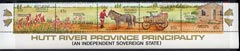 Cinderella - Hutt River Province 1985 Christmas (opt'd on 1984 strip) unmounted mint strip of 5 ($2.80 face)