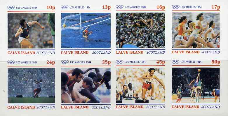 Calve Island 1984 Los Angeles Olympic Games imperf,set of 8 values (10p to 50p) unmounted mint
