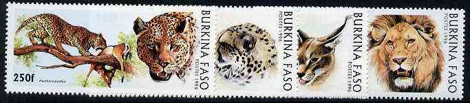 Burkina Faso 1996 Big Cats complete perf set of 4 unmounted mint