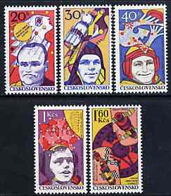 Czechoslovakia 1977 Space Research unmounted mint set of 5, SG 2367-71, Mi 2402-06