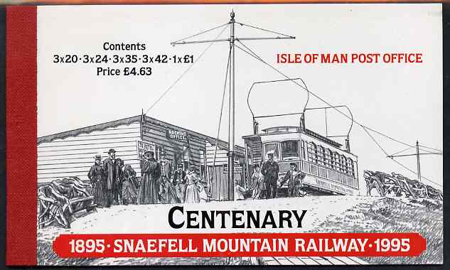 Booklet - Isle of Man 1995 Centenary of Snaefell Mountain Railway £4.63 booklet complete and very fine, SG SB39