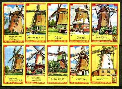 Match Box Labels - Windmills series #23 (nos 221-230) very fine unused condition (Molem Lucifers)