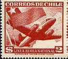 Chile 1950 Martin 4-0-4 & Chilean Flag 2p red-brown unmounted mint, SG 399*
