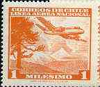 Chile 1960 Martin 2-0-2 & Pine Tree 1m orange unmounted mint, SG 497*