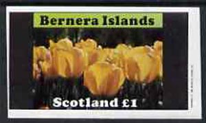 Bernera 1982 Flowers #08 (Tulips) imperf souvenir sheet (£1 value) unmounted mint