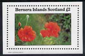 Bernera 1982 Flowers #11 (Poppy) imperf deluxe sheet (£2 value) unmounted mint