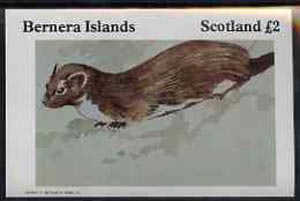 Bernera 1982 Animals imperf deluxe sheet (£2 value Pole Cat) unmounted mint