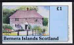 Bernera 1982 Architecture imperf souvenir sheet (£1 value 18th Century House) unmounted mint