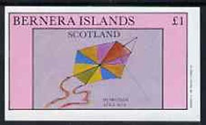 Bernera 1982 Kites (Bermudian Stick Kite) imperf souvenir sheet (£1 value) unmounted mint