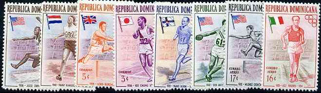 Dominican Republic 1957 Melbourne Olympic Games (1st Issue) Famous Athletes unmounted mint complete set of 8, SG 667-75*