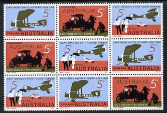 Australia 1969 Flight Anniversary se-tenant block of 9 (ASC 372ya) unmounted mint c A$70