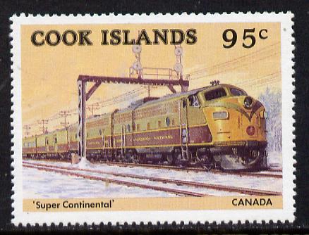 Cook Islands 1985 Famous Trains 95c Canadian Super Continental unmounted mint (SG 1026)