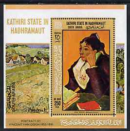 Aden - Kathiri 1968 Paintings by Van Gogh perf miniature sheet (Madame Ginoux) unmounted mint Mi BL 20A