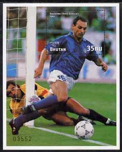Bhutan 1991 Football World Cup 35nu m/sheet #1 (Salvatore Schillaci) SG MS 971 unmounted mint