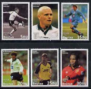 Bhutan 1998 English Football Players unmounted mint set of 6