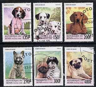 Benin 1998 Dogs complete perf set of 6 values very fine cto used*