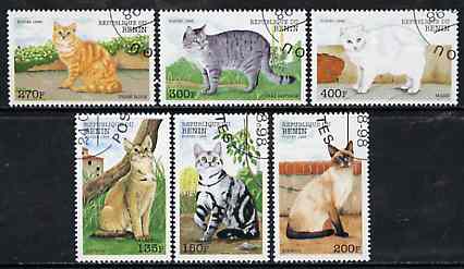 Benin 1998 Domestic Cats complete perf set of 6 values very fine cto used*