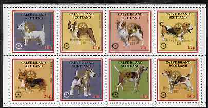 Calve Island 1998 Rotary Int opt in gold on 1984 Rotary - Dogs perf set of 8 values (10p to 50p) unmounted mint