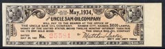 Cinderella - United States $10 Interest coupon for The Uncle Sam Oil Company $500 Gold Bond