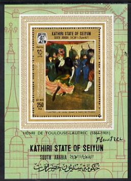 Aden - Kathiri 1967 Dancer by T-Lautrec perf m/sheet unmounted mint (Mi BL 9A)