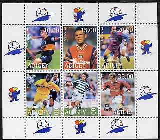 Adigey Republic 1999 France '98 Football Championships perf sheetlet containing complete set of 6 values unmounted mint