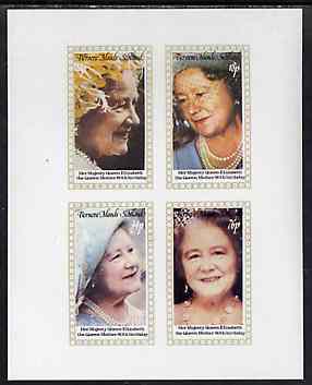 Bernera 1980 Queen Mother's 80th Birthday imperf set of 4 values unmounted mint