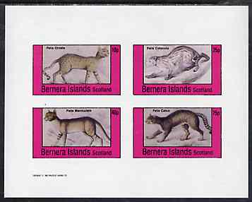 Bernera 1982 Cats (Felis ornata, F catus, etc) imperf,set of 4 values unmounted mint