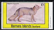 Bernera 1982 Aguara Fox Dog imperf souvenir sheet (£1 value) unmounted mint