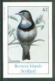 Bernera 1982 Blue Throat imperf deluxe sheet (£2 value) unmounted mint