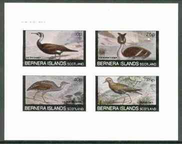 Bernera 1982 Birds #23 (Cormorant, Grebe etc) imperf,set of 4 values (10p to 75p) unmounted mint