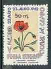 Cinderella - Spain 1962 50c perforated label for Madrid International Stamp Exhibition featuring Poppy unmounted mint*