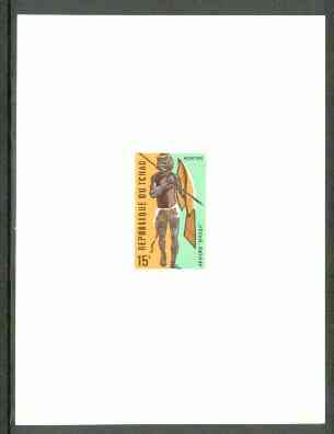 Chad 1972 Chad Warriors 15f (Massa Warrier) die proof in issued colours on art paper unmounted mint