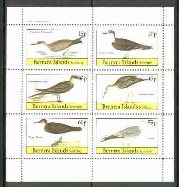 Bernera 1982 Birds #30 (Shearwater, Petrel, Skua etc) perf,set of 6 values (15p & 75p) unmounted mint