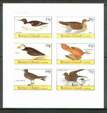 Bernera 1982 Birds #31 (Guillemot Skua, Puffin, etc) imperf,set of 6 values (15p & 75p) unmounted mint