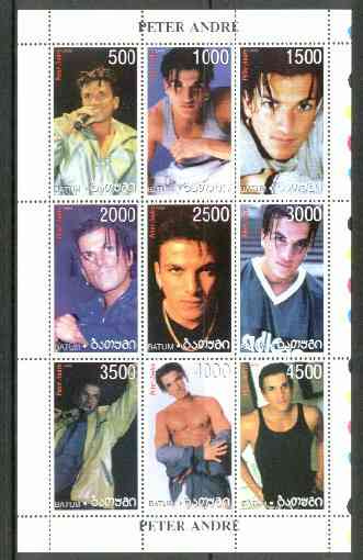 Batum 1999 Peter Andre (Pop Star) sheetlet containing 9 values unmounted mint