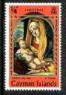 Cayman Islands 1969 Christmas 1/4c (Virgin & Child by Vivarini with orange-red frame) unmounted mint with fine 2mm upward shift of blue (SG 253var)