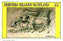Bernera 1982 Domesticated Animals (Urus) imperf deluxe sheet (£2 value) unmounted mint