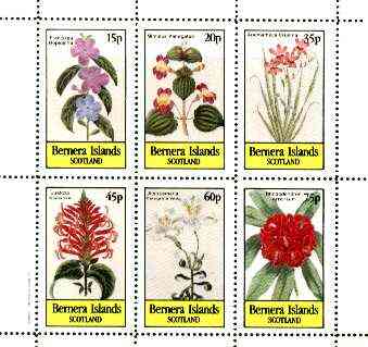 Bernera 1982 Flowers #21 (Mimulus, Justicia, Rhododendron, etc) perf set of 6 values unmounted mint