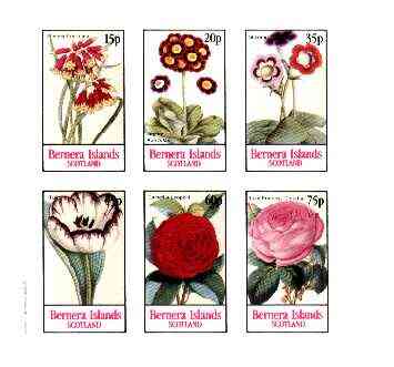 Bernera 1982 Flowers #22 (Auriculas, Rose, Tulip, etc) imperf,set of 6 values unmounted mint