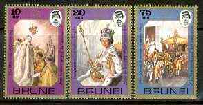 Brunei 1978 25th Anniversary of Coronation set of 3 unmounted mint SG 267-69*